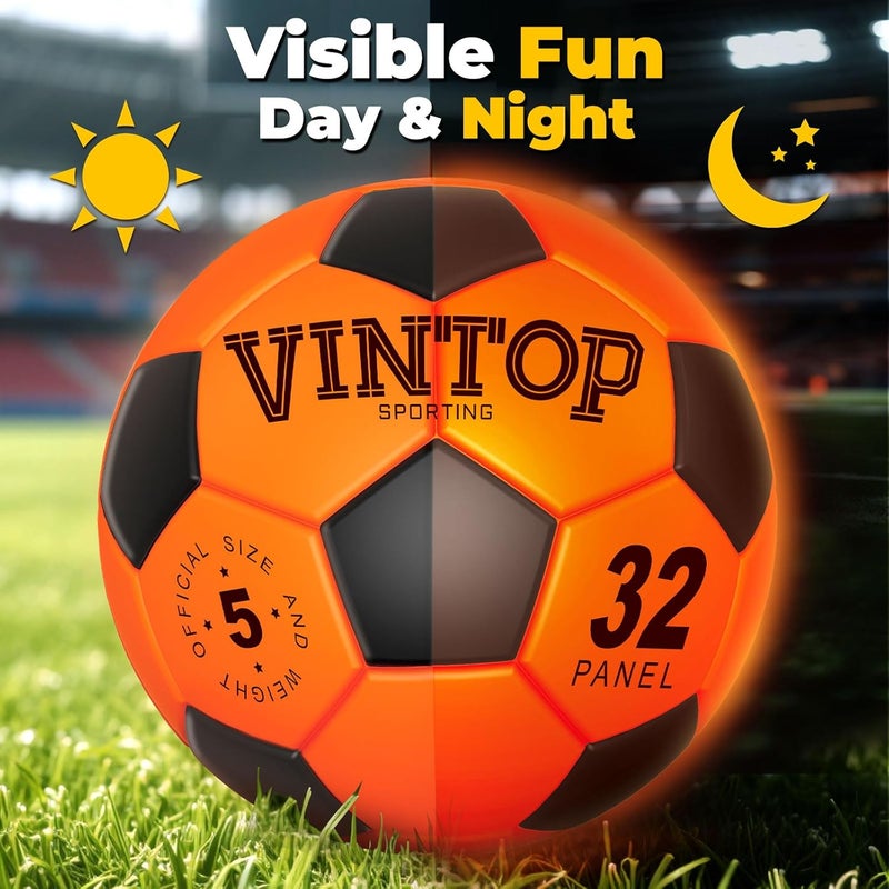 VINTOP Light Up Soccer Ball for Kids Glow in The Dark - No 5 with Pump, Sports and Outdoor Cool LED Light-Up Soccer Stuff, Gift Birthday Ideas for Boy, Girl, Teens - Image 5